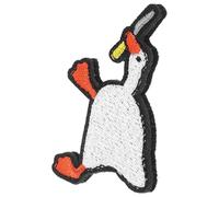 Zerodeko Cartoon Goose Patch Embroidered Applique Patch White Polyester Sticker for Clothes Backpack Decorating Repairing 2.08x1.57x0.08in
