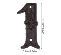 Zerodeko Cast Iron Decorative Door Number 1 with Mounting Screws, Retro Design Black Metal Plaque for Indoor Use, Easy to Read and Distinguish between Rooms, Hammered Look and Clean Lines