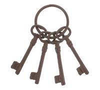 Zerodeko Cast Iron Key Set Vintage Pirate Keys Wall Hanging Country Garden Decorative Keychain for Bar Patio Home Use Coffee Colour Material