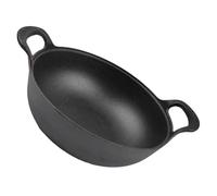 Zerodeko Cast Iron Saucepan Stew Pot 20cm Thickened Iron Cooking Pot Non-Coated Household Outdoor Camping