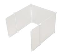 Zerodeko Cat Litter Box Open Top Litter Pan Splash Guard with Three-sided U-shaped High Panels White Waterproof Plastic and Odor Shielding for Home Use