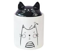 Zerodeko Ceramic Cat Style Jar with Lid Sugar Jar Spice Canister Tea Storage Canister for Candies Mints Kitchen Counter Desktop Decor 12.00 X 7.50 X 7.50 cm