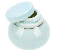 Zerodeko Ceramic Chinese Medicine Powder Jar, Lotion Sub Bottle, Screw Cap Cream Storage Container, Blue, Lightweight, Portable, Leak-proof, Refillable, and Hair Product, Travel