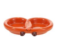 Zerodeko Ceramic Dipping Bowl - Tiny Divided Plate for Sauces and Snacks - Cute Decorative Small Condiment Dish - Porcelain Seasoning Tray