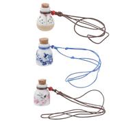 Zerodeko Ceramic Drift Bottles Creative Design 3pcs with Cork Stoppers Vintage Mini Perfume Bottles Can Fill with Potpourri and Decorate with Ribbon or Shelf Decoration
