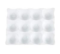 Zerodeko Ceramic Egg Tray for Home Fridge Storage Design White Ceramic Material Keeps Boiled Eggs Fresh