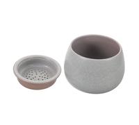 Zerodeko Ceramic Gongfu Tea Waste Water Bowl with Strainer Pad Large Capacity Porcelain Tea Utensils and Casual Brewing Heat Resistant Decorative Desktop