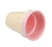 Zerodeko Ceramic Ice Cream Cone Shaped Mug with Comfortable Grip and Microwave Safe Features, Reusable Dessert Bowl for Home or Workdays, Pink Porcelain Small Serving Cup for Gelato Yogurt