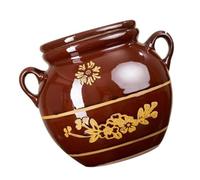 Zerodeko Ceramic Oil Storage Container Kitchen Jar with High-temperature Resistance and Good Sealing, 2kg Capacity, Simple Retro Design Suitable for Home and Kitchen Use