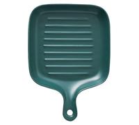 Zerodeko Ceramic Single Handle Baking Tray Kitchen Supplies Porcelain Baking Dish Easy to Maintain Green Stoneware for Home and Restaurant Use