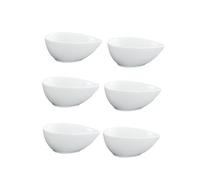 Zerodeko Ceramic Snack Bowls Set of 6 Water Drop Shape Serving Bowls for Appetisers Salads Fruit and Snacks High Temperature Resistant Smooth Glazed Finish Household Baking Storage Bowls