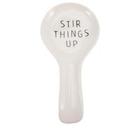 Zerodeko Ceramic Spoon Rest with Elegant Plate Design, Wear-Resistant and Delicate Scoop Holder to Prevent Tableware Getting Dirty and Scoop Rolling, for Convenient Dinner Use