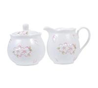 Zerodeko Ceramic Sugar and Creamer Set White Milk Pitcher and Lidded Sugar Jar Ceramic Coffee Pot Milk Storage Jug Kitchen Accessories 2pcs