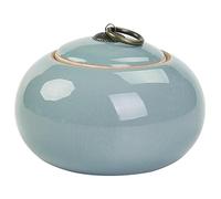 Zerodeko Ceramic Tea Canister with Lid Airtight Tea Storage Container for Loose Leaf Bags and Coffee Kitchen Ceramic Jar for Sealing Fragrance 3.94 X 3.94 X 2.95 in