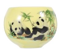 Zerodeko Ceramic Tea Cup Yellow Portable Compact Tea Testing Cup for Home Office Use