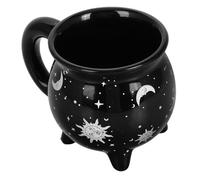 Zerodeko Ceramic Witch Cauldron Mug Unique Gothic Design for Coffee Soup Decorative Drinking Cup for Women Friends Family for Everyday Use and Special Occasions