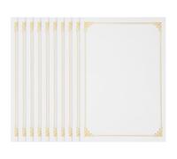 Zerodeko Certificate Papers A4 Blank Diploma Certificate Paper Gold Foil Border 10pcs for Employee Recognition Academic Awards