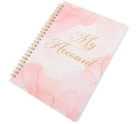 Zerodeko Checkbook Ledger Marble Light Red, Personal Financial Management Notebook Currency Expense Tracker, Budget Tracker and Check Book Register for Banking Records and Cash Accounts