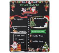 Zerodeko Chic Home Chalkboard Christmas Chalk Board Photo Prop Merry Christmas Wish Sign Xmas Hanging Cookie Tray Wish List Sign Xmas Tray Wooden
