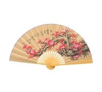 Zerodeko Chinese Decorative Hanging Fan - Large Wall Display Asian Wooden Folding Fan for Performance - Giant Paper Ventilateur Mural Decor