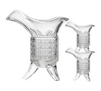 Zerodeko Chinese Style Glass Liquor Cup Set 3Pcs - 2X 10Ml Mini Whiskey Shot Glasses and 1X 120Ml Wine Decanter - Vintage Drinking Glassware for Home Bar and Party Use