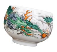 Zerodeko Chinese Tea Cup Hand Painted Dragon Traditional Ceramic Teacup Vintage Style for Office and Tea House 3.27x3.27x2.28