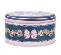 Zerodeko Christmas Cookie Tin Tinplate Box Holiday Biscuit Containers Blue Flower Rabbit Design Sturdy Tinplate Material Multi-functional Treats Storage Portable Adorable