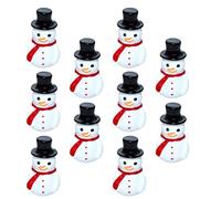 Zerodeko Christmas Snowman Decorations, Mini the Snowman Christmas Cake Decorations, Christmas Crafts for Christmas Home Party Table Centerpieces, 10PCS