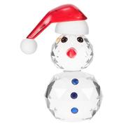 Zerodeko Christmas Snowman with Red Hat Mini Snowman Figures Christmas Desktop Ornaments Christmas Snowman Snowman Figure Christmas Table Decoration Glass