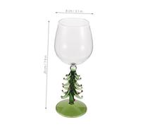Zerodeko Christmas Tree Wine Glasses High Stemmed Elegant Drinkware for Holiday Parties Festive Red Wine Goblets with Comfortable Grip Decorative Glasses for Christmas Dinner and Winter