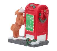 Zerodeko Christmas Village Accessories, Santa Mailbox for Christmas Village Sets, Letters to Santa Christmas Figurines Christmas Decoration, Resin Christmas Ornaments