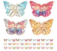 Zerodeko Colorful Butterfly Charms Decorative Plastic and Resin 100 Pcs Butterfly Shaped Charms Random Color for DIY Bracelet Making and Handicraft Works for Jewellery Making Crafts