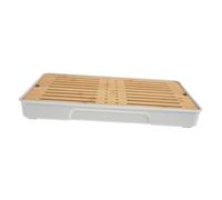 Zerodeko Compact Double Rectangular Tea Tray with Water Storage Practical Household Teaware Holder for Gongfu Tea for Home Office and Party Serving and Space-saving Design