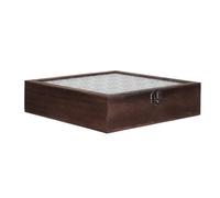 Zerodeko Compartment Wooden Tea Bag Organizer with Window Walnut Finish Storage Box for Tea Spices Herbs Jewelry Crafts Countertop Cabinet Organizer for Kitchen Office Crafting