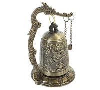 Zerodeko Copper Alloy Dragon Pattern Chime Decorative Bell Tabletop Ornament Vintage Metal Strike Chime Home Decor Accent for Living Room and Office Display