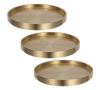 Zerodeko Copper Drink Coasters Set of 3 Small Decorative Cup Mats Thick Brass Heat-Resistant Pads for Office Desk and Dining Table
