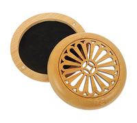 Zerodeko Creative Bamboo Incense Burner Round Small Desktop Censer Carved Design for Home Aroma and Room Decoration