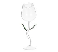 Zerodeko Creative Rose Shape Goblet Wine Glass Transparent Leaf Design Cocktail Cup for Home Bar Party Use Elegant Glassware Idea