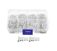 Zerodeko Crimp Terminal Connectors Kit Non-insulated Copper 600pcs with 7 Sizes Wire End Sleeves for Secure Installation and Reliable Connection in Automation Equipment Wiring Operation