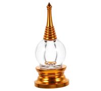 Zerodeko Crystal Alloy Pagoda Buddhist Desk Ornament Small Bodhi Tower Statue for Home Office Zen Decoration Tibetan Buddhism Accessories Festive and Shelf Accent