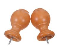 Zerodeko Curtain Pole Wooden Finials 2Pcs Natural Wood End Caps Compatible 29Mm Diameter Drapery Rods, Decorative Rod Ends for Window Curtain Poles in Living Spaces