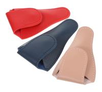 Zerodeko Curved Cuticle Scissors Professional 3pcs Pu Cuticle Scissors Pouch Holder Lightweight and Space Saving Grooming Scissor Bag with Unique Style for Manicure and Color