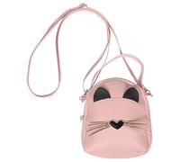 Zerodeko Cute Cat Crossbody Bag with Pu Material and Wear-resistant Design, Adorable Pink Shoulder Purse for Travel and Party Use