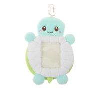 Zerodeko Cute Plush Turtle Photocard Holder & Keychain for 3 Inch Photo | Soft ID Badge Holder Card Cover, Cartoon Animal Photo Sleeve Protective Case for Worker Student Photo Card Bag Pendant Decor