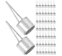 Zerodeko Cylindrical Electret Condenser Microphone Pickup Omnidirectional Pickup 100pcs with 2 Pins, Copper Material Discrete Installation for Professional Settings and Interviews