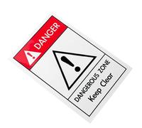 Zerodeko Dangerous Zone Warning Sign for Machinery Safety Waterproof Pp Synthesized Paper Material, Easy to Carry Construction Site Sign for Secure Daily Life Use