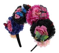 Zerodeko Day the Dead and Elegant Design Butterfly Headband Hair Accessory Made of Cloth with Comfortable Fit Random Color for Masquerade and Day the Dead Parties