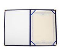 Zerodeko Decorative Certificate Holder Certificate Protector Cover A4 Size Portable Easy to Carry Stylish Dark Blue Leather Rounded Corners Office Diploma Business Achievements