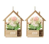Zerodeko Decorative Hanging Flower Pot Planter Set of 2 Rustic Wall Flower Basket Holders for Home Office Garden Artificial Hanging Plants 6.89X5.12X10.35 Inch