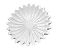 Zerodeko Decorative Resin Fruit Bowl with Fluted Edge 15x15x5cm White Home Key Storage Candy Dish Snack Holder for Living Room Tabletop Organizer Random Style